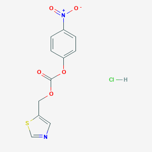 molecular formula C11H9ClN2O5S B134134 4-Nitrofenil (tiazol-5-ilmetil) carbonato clorhidrato CAS No. 154212-59-6