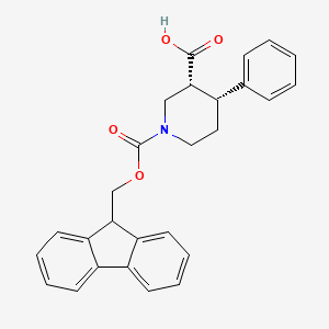 molecular formula C27H25NO4 B1341364 Fmoc-cis-DL-4-phenylpiperidine-3-carboxylic acid CAS No. 1014018-07-5