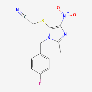 2-[3-[(4-fluorophenyl)methyl]-2-methyl-5-nitroimidazol-4-yl]sulfanylacetonitrile