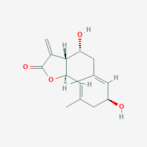 molecular formula C15H20O4 B13413757 (3aR,4R,6E,8S,10E,11aR)-4,8-dihydroxy-6,10-dimethyl-3-methylidene-3a,4,5,8,9,11a-hexahydrocyclodeca[b]furan-2-one 