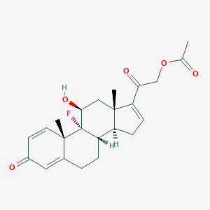 molecular formula C23H27FO5 B134138 9-氟-11β,21-二羟孕-1,4,16-三烯-3,20-二酮 21-乙酸酯 CAS No. 1250-85-7