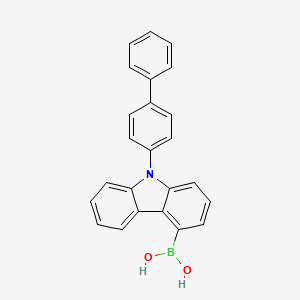 molecular formula C24H18BNO2 B13413883 (9-([1,1'-Biphenyl]-4-yl)-9H-carbazol-4-yl)boronic acid 