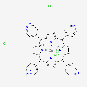 molecular formula C44H46Cl4N8Zn B13413920 {4,4',4'',4'''-(5,10,15,20-Porphyrintetrayl-kappa2N21,N23)tetrakis[1-methylpyridiniumato(2-)]}zinc(4+) tetrachloride 