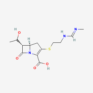 molecular formula C13H19N3O4S B13414119 (5R,6S)-6-(1-hydroxyethyl)-3-[2-(methyliminomethylamino)ethylsulfanyl]-7-oxo-1-azabicyclo[3.2.0]hept-2-ene-2-carboxylic acid 