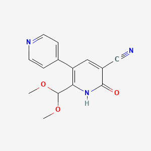 molecular formula C14H13N3O3 B13414170 3-Cyano-6-dimethoxymethyl-5-(4-pyridyl)-2-pyridone 