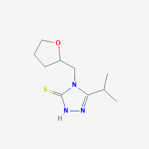 molecular formula C10H17N3OS B1341444 5-isopropyl-4-(tetrahydrofuran-2-ylmethyl)-4H-1,2,4-triazole-3-thiol CAS No. 777879-18-2