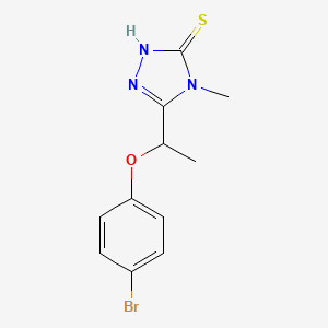 molecular formula C11H12BrN3OS B1341478 5-[1-(4-bromophenoxy)ethyl]-4-methyl-4H-1,2,4-triazole-3-thiol CAS No. 667412-85-3
