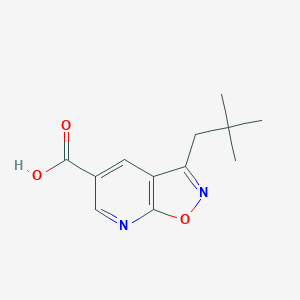 molecular formula C12H14N2O3 B1341506 3-(2,2-Dimethylpropyl)-[1,2]oxazolo[5,4-b]pyridine-5-carboxylic acid 