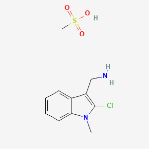 molecular formula C11H15ClN2O3S B1341556 [(2-Chloro-1-methyl-1H-indol-3-yl)methyl]-amine methanesulfonate CAS No. 1047620-83-6