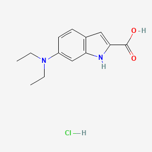 molecular formula C13H17ClN2O2 B1341564 6-(Diethylamino)-1H-indole-2-carboxylic acid hydrochloride CAS No. 1177354-75-4
