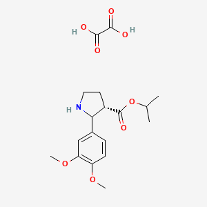 molecular formula C18H25NO8 B1341565 isopropyl (3S)-2-(3,4-dimethoxyphenyl)-3-pyrrolidinecarboxylate oxalate CAS No. 1212486-45-7