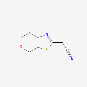 molecular formula C8H8N2OS B1341614 (6,7-Dihydro-4H-pyrano[4,3-d]thiazol-2-yl)-acetonitrile CAS No. 850349-44-9