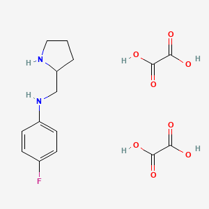 molecular formula C15H19FN2O8 B1341638 4-Fluoro-N-(2-pyrrolidinylmethyl)aniline dioxalate CAS No. 1177319-45-7
