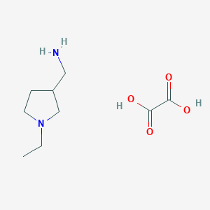 molecular formula C9H18N2O4 B1341662 1-(1-乙基吡咯烷-3-基)甲胺草酸盐 CAS No. 1177284-68-2