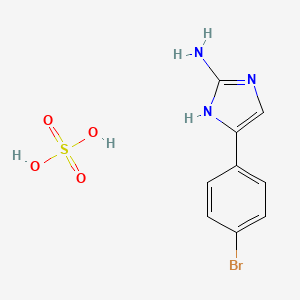 molecular formula C9H10BrN3O4S B1341664 5-(4-溴苯基)-1H-咪唑-2-胺硫酸盐(2:1) CAS No. 1177346-50-7