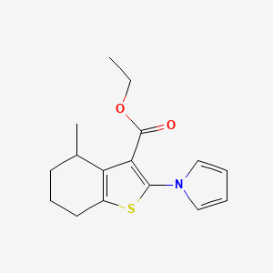 molecular formula C16H19NO2S B1341665 4-甲基-2-(1H-吡咯-1-基)-4,5,6,7-四氢-1-苯并噻吩-3-羧酸乙酯 CAS No. 910443-67-3