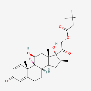 molecular formula C28H39FO6 B13416780 9-Fluoro-11beta,17,21-trihydroxy-16beta-methylpregna-1,4-diene-3,20-dione 21-(3,3-dimethylbutyrate) CAS No. 52668-06-1