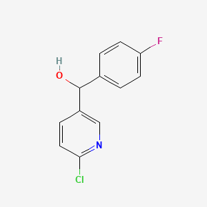 molecular formula C12H9ClFNO B13416907 6-Chloro-alpha-(4-fluorophenyl)-3-pyridinemethanol CAS No. 80100-31-8