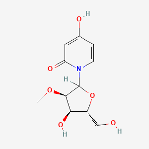 molecular formula C11H15NO6 B13417018 2(1H)-Pyridinone, 4-hydroxy-1-(2-O-methyl-beta-D-ribofuranosyl)- CAS No. 57165-33-0