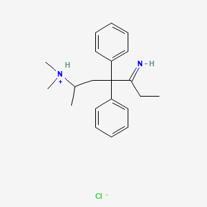 molecular formula C21H29ClN2 B13417171 3-Hexanimine, 5-(N,N-dimethylamino)methyl-4,4-diphenyl-, hydrochloride CAS No. 5341-52-6