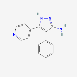 molecular formula C14H12N4 B1341729 4-苯基-5-(吡啶-4-基)-1H-吡唑-3-胺 CAS No. 148611-84-1