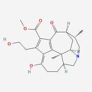 molecular formula C23H29NO5 B13417311 methyl (1R,2S,6S,15S,16R)-9-hydroxy-11-(2-hydroxyethyl)-2,15-dimethyl-18-oxo-4-azapentacyclo[11.4.1.04,16.06,15.010,14]octadeca-9,11,13-triene-12-carboxylate 