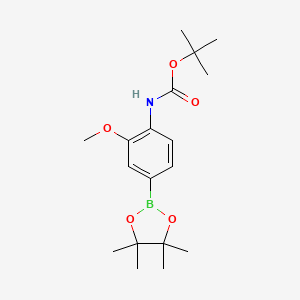 molecular formula C18H28BNO5 B1341737 叔丁基（2-甲氧基-4-(4,4,5,5-四甲基-1,3,2-二氧杂硼环-2-基)苯基）氨基甲酸酯 CAS No. 262433-02-3
