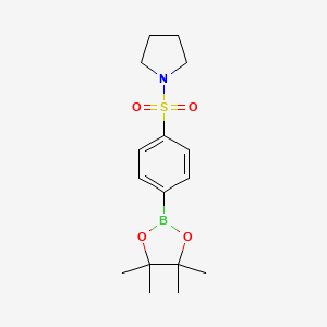 molecular formula C16H24BNO4S B1341739 1-((4-(4,4,5,5-四甲基-1,3,2-二氧杂硼烷-2-基)苯基)磺酰基)吡咯烷 CAS No. 928657-21-0