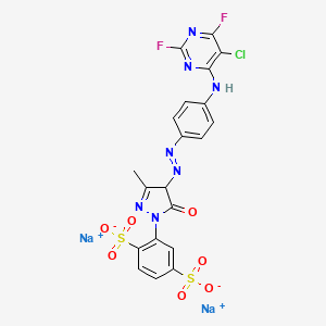 1,4-Benzenedisulfonic acid, 2-(4-((4-((5-chloro-2,6-difluoro-4-pyrimidinyl)amino)phenyl)azo)-4,5-dihydro-3-methyl-5-oxo-1H-pyrazol-1-yl)-, disodium salt