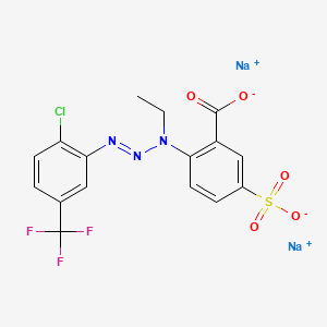 Benzoic acid, 2-[3-[2-chloro-5-(trifluoromethyl)phenyl]-1-ethyl-2-triazenyl]-5-sulfo-, disodium salt