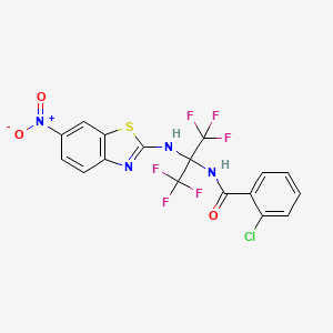 2-Chloro-N-[2,2,2-trifluoro-1-(6-nitro-benzothiazol-2-ylamino)-1-trifluoromethyl-ethyl]-benzamide