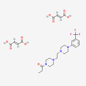 molecular formula C28H37F3N4O9 B13418294 (E)-but-2-enedioic acid;1-[4-[2-[4-[3-(trifluoromethyl)phenyl]piperazin-1-yl]ethyl]piperazin-1-yl]propan-1-one CAS No. 65274-60-4