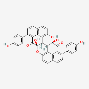 molecular formula C38H22O8 B13418314 (1S,13S,14S,26S)-1,14-dihydroxy-9,22-bis(4-hydroxyphenyl)-2,15-dioxaoctacyclo[21.3.1.110,14.03,12.06,11.013,26.016,25.019,24]octacosa-3(12),4,6(11),7,9,16(25),17,19(24),20,22-decaene-27,28-dione 