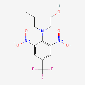 molecular formula C12H14F3N3O5 B13418354 2-[[2,6-Dinitro-4-(trifluoromethyl)phenyl]propylamino]ethanol CAS No. 42452-55-1