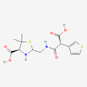 molecular formula C14H18N2O5S2 B13418394 Monodecarboxy Ticarcilloic Acid 