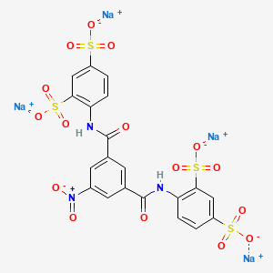 molecular formula C20H11N3Na4O16S4 B13418452 4,4'-[(5-Nitro-1,3-phenylene)bis(carbonylimino)]bis-1,3-Benzenedisulfonic Acid Tetrasodium Salt 