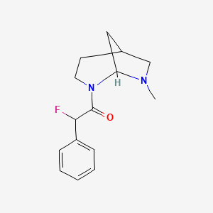 molecular formula C15H19FN2O B13418511 3-(alpha-Fluoro-alpha-phenyl)acetyl-8-methyl-3,8-diazabicyclo(3.2.1)octane CAS No. 57269-25-7