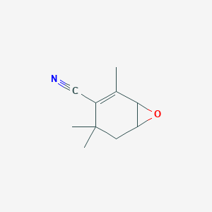 molecular formula C10H13NO B13418515 2,4,4-Trimethyl-7-oxabicyclo[4.1.0]hept-2-ene-3-carbonitrile 