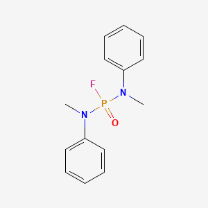 molecular formula C14H16FN2OP B13418597 Phosphorodiamidic fluoride, N,N'-dimethyl-N,N'-diphenyl- CAS No. 321-35-7