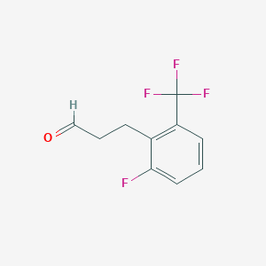 molecular formula C10H8F4O B13418732 3-(2-Fluoro-6-trifluoromethyl-phenyl)-propionaldehyde CAS No. 376641-14-4