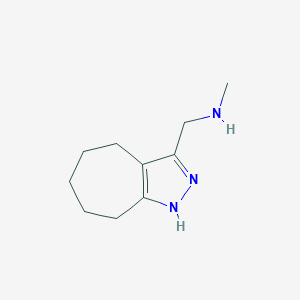 B1341874 1-(1,4,5,6,7,8-hexahydrocyclohepta[c]pyrazol-3-yl)-N-methylmethanamine CAS No. 910442-17-0