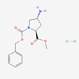 B1341875 (2S,4R)-1-Benzyl 2-methyl 4-aminopyrrolidine-1,2-dicarboxylate hydrochloride CAS No. 409325-33-3