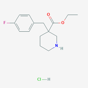molecular formula C15H21ClFNO2 B1341877 3-(4-氟苄基)哌啶-3-羧酸乙酯盐酸盐 CAS No. 1189694-37-8