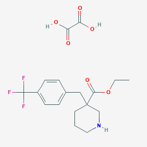 molecular formula C18H22F3NO6 B1341878 草酸乙酯 3-(4-(三氟甲基)苄基)哌啶-3-羧酸酯 CAS No. 1198416-87-3