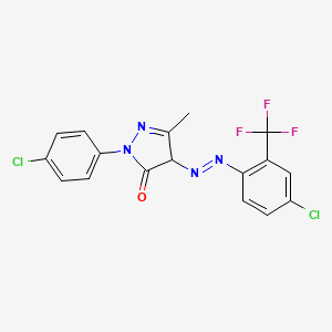 molecular formula C17H11Cl2F3N4O B13418806 2-(4-Chlorophenyl)-4-[[4-chloro-2-(trifluoromethyl)phenyl]azo]-2,4-dihydro-5-methyl-3H-pyrazol-3-one CAS No. 67923-41-5