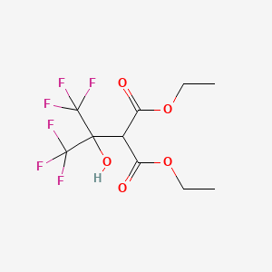 molecular formula C10H12F6O5 B13418838 Malonic acid, (1-hydroxy-2,2,2-trifluoro-1-trifluoromethyl)ethyl-, diethyl ester CAS No. 680-08-0