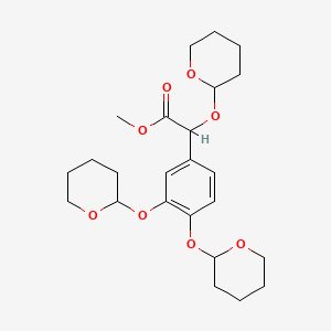 molecular formula C24H34O8 B13418921 alpha,3,4-Tris[(tetrahydro-2H-pyran-2-yl)oxy]benzeneacetic Acid Methyl Ester 