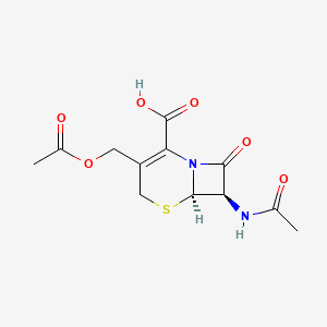 molecular formula C12H14N2O6S B13419036 Des-3,5-dichloro-4-pyridinone des-5-methyl-1,3,4-thiadiazole-2-thiol acetate Cefazedone 