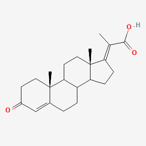 molecular formula C22H30O3 B13419042 (2E)-2-[(10R,13S)-10,13-dimethyl-3-oxo-2,6,7,8,9,11,12,14,15,16-decahydro-1H-cyclopenta[a]phenanthren-17-ylidene]propanoic acid 