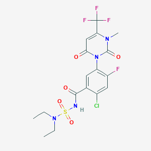 2-chloro-N-(diethylsulfamoyl)-4-fluoro-5-[3-methyl-2,6-dioxo-4-(trifluoromethyl)-1,2,3,6-tetrahydropyrimidin-1-yl]benzamide